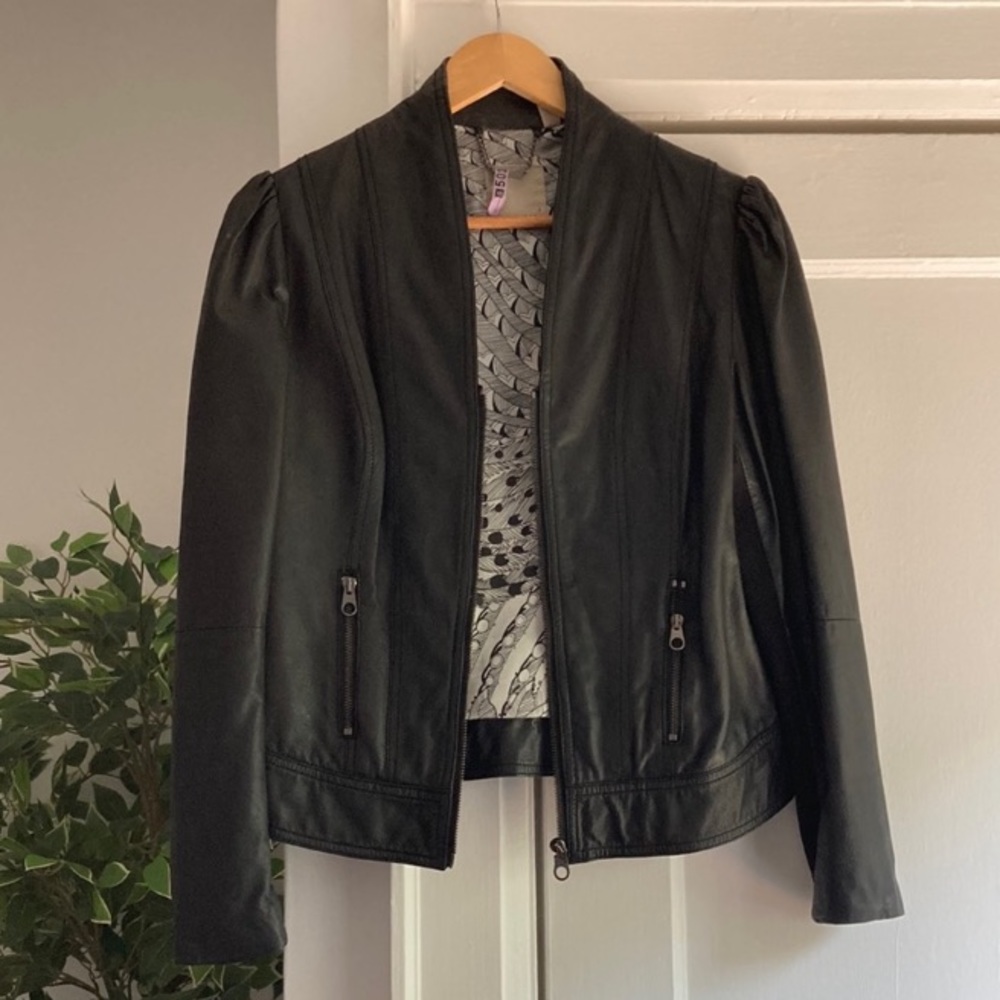 Ted Baker Genuine Leather Bomber Jacket